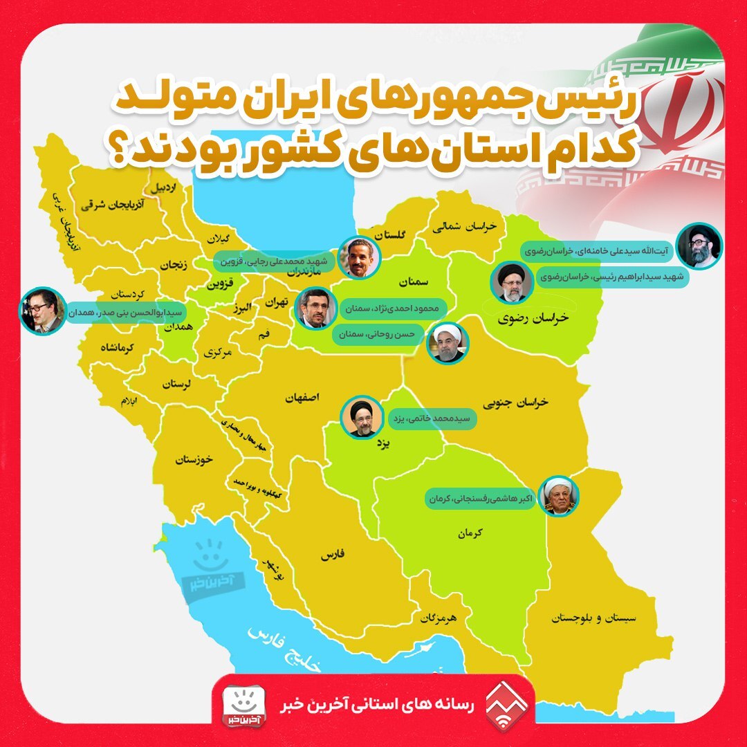 رئیس جمهورهای ایران متعلق به کدام استان ها می‌باشند!